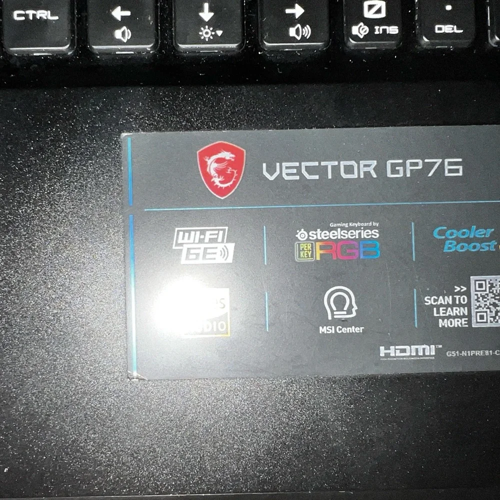 MSI Black Gaming Laptop High-Performance